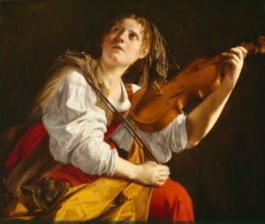 Orazio Gentileschi, Giovane donna con violino - Santa Cecilia - poesia Saper capirti